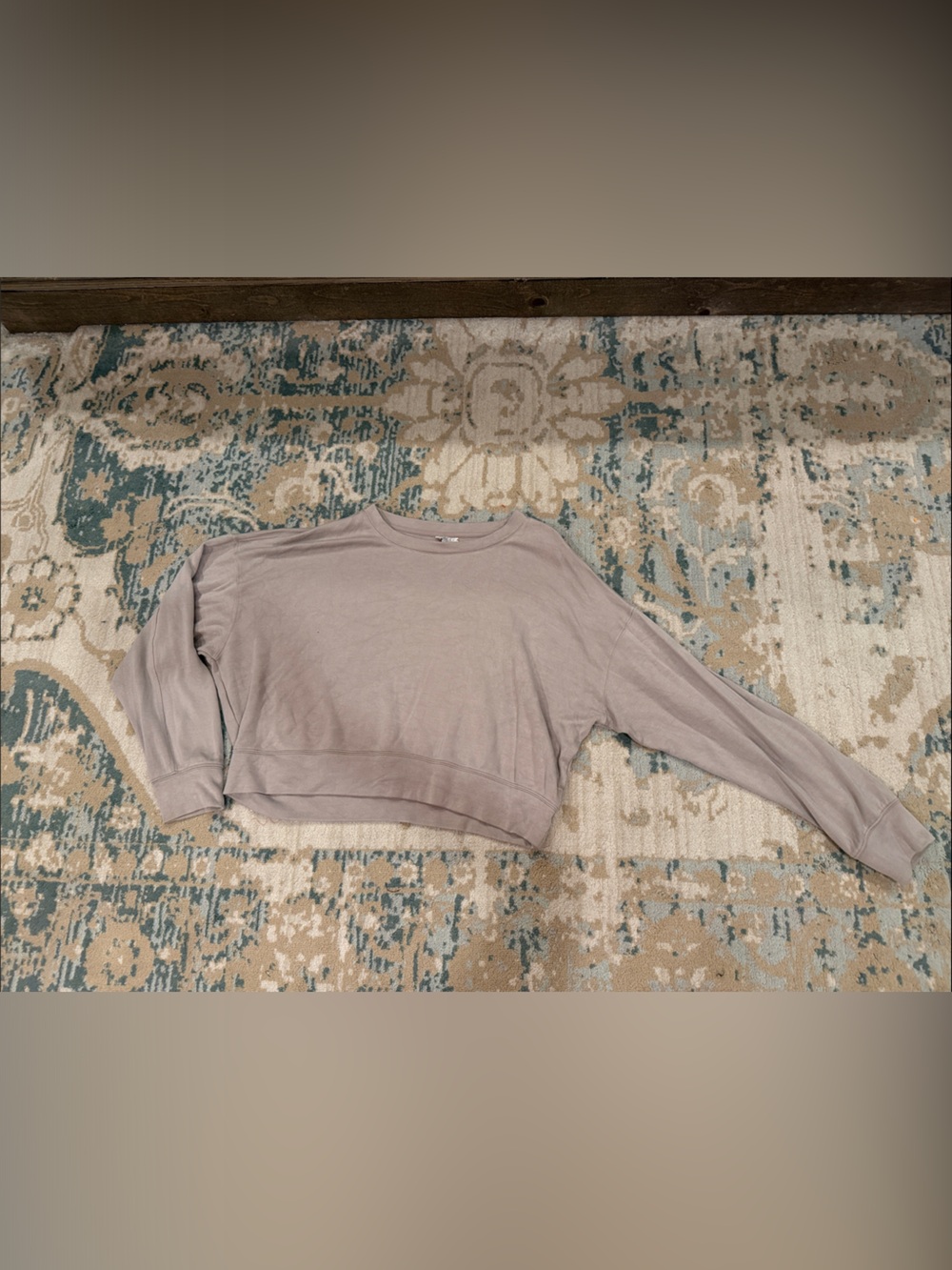 Danskin Cropped Long-Sleeve Sweatshirt - taupe